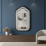 Bone Inlay Curved Mirror : Zebra