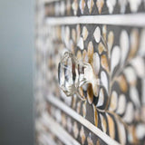 Mother of Pearl Inlay 4 Drawer Chest : Floral : Grey