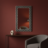 Bone Inlay Rectangular Mirror : Gothic : Black
