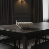 Marble Bowl : Fluted : White