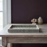 Bone Inlay Rectangular Tray : Zig Zag: Black