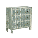 Bone & Brass Inlay 3 Drawer Chest : Pitachio