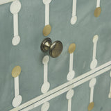 Bone & Brass Inlay 3 Drawer Chest :Wedgewood