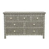 Bone Inlay 7 Drawer Chest : Starburst : Black