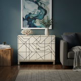 Bone Inlay Cabinet : Abstract : White