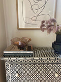 Bone Inlay 2 Drawer Chest : Starburst : Black