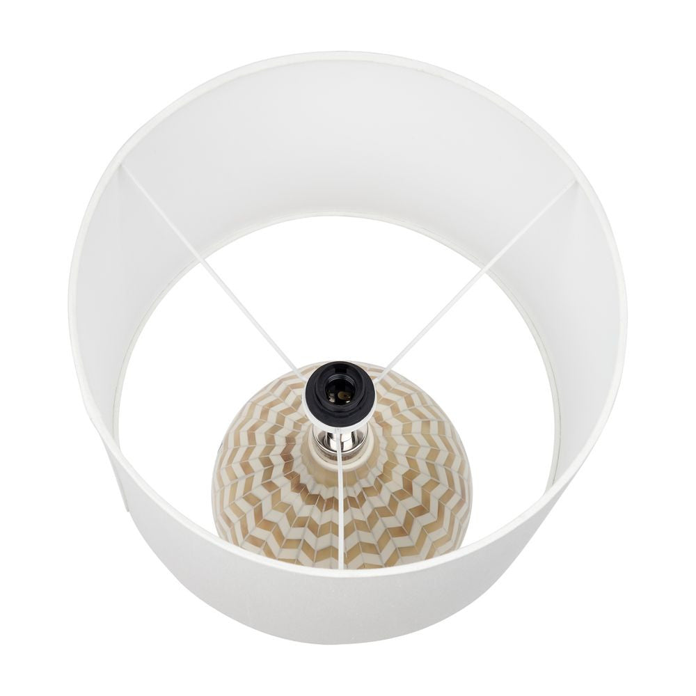 Bone Inlay Table Lamp : Zig Zag : Natural