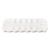 Marble Rectangular Plate : Camelia : White