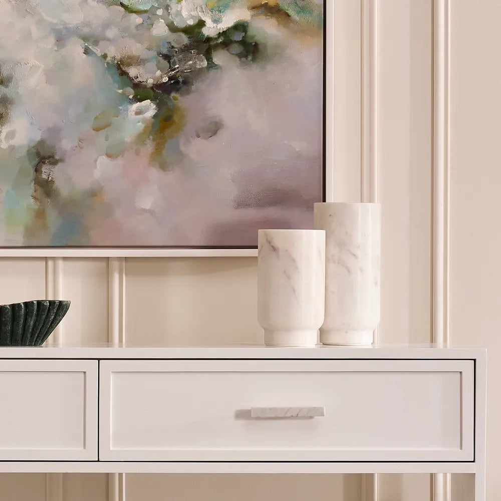 Marble Vase : Agean : White