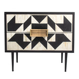 Bone Inlay 2 Drawer Bedside : Arrows