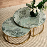 Marble Nesting Coffee Tables : Green