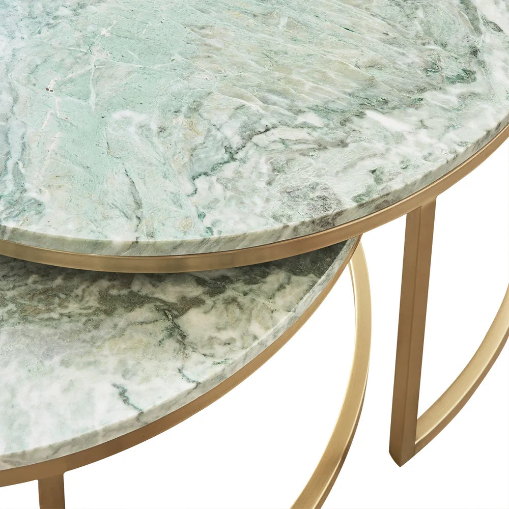 Marble Nesting Coffee Tables : Green