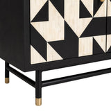 Bone Inlay 4 Door Buffet : Arrows : Black & White