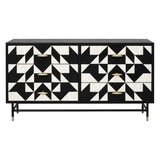 Bone Inlay 6 Drawer Buffet : Arrows : Black & White