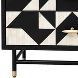 Bone Inlay 6 Drawer Buffet : Arrows : Black & White