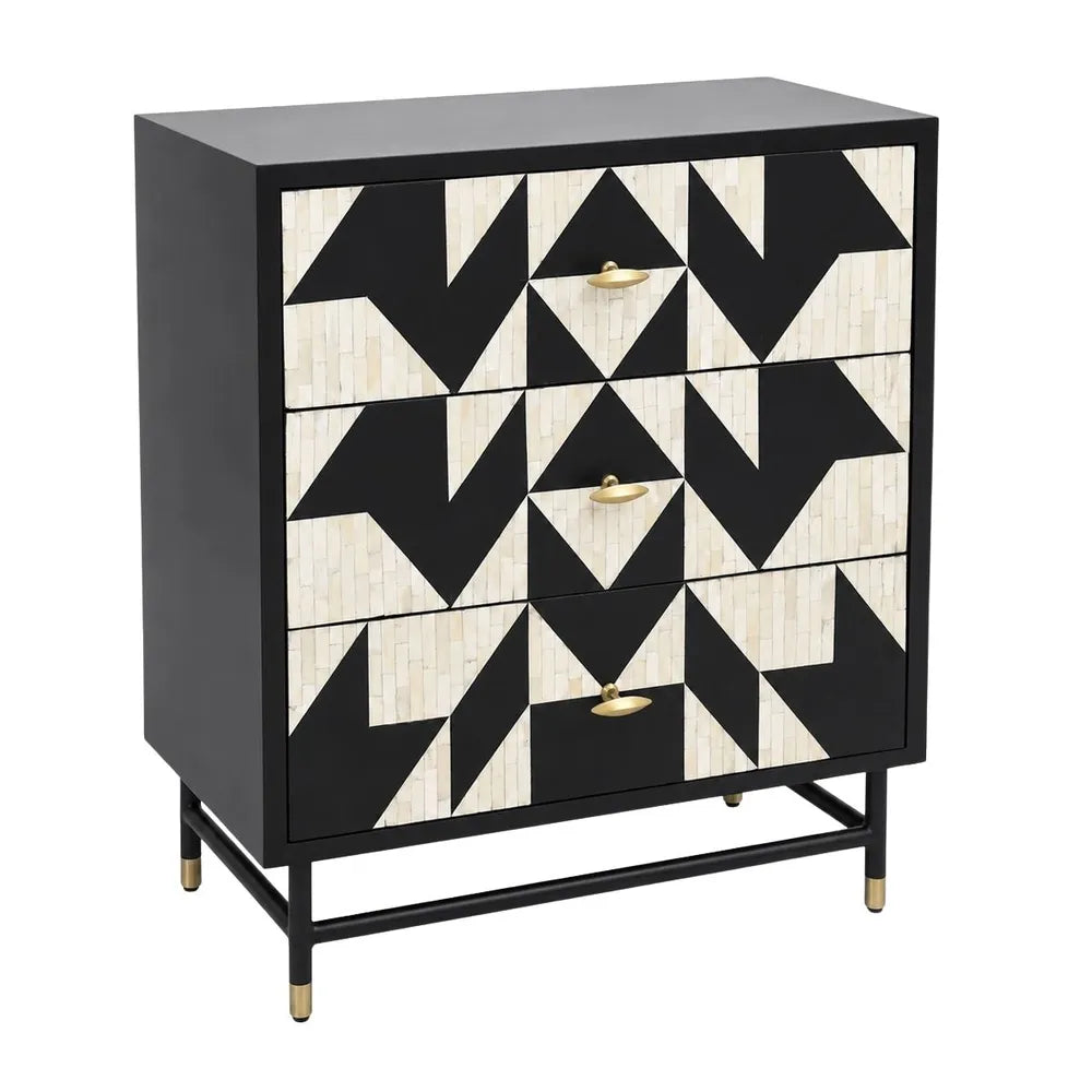 Bone Inlay 3 Drawer Chest : Arrows