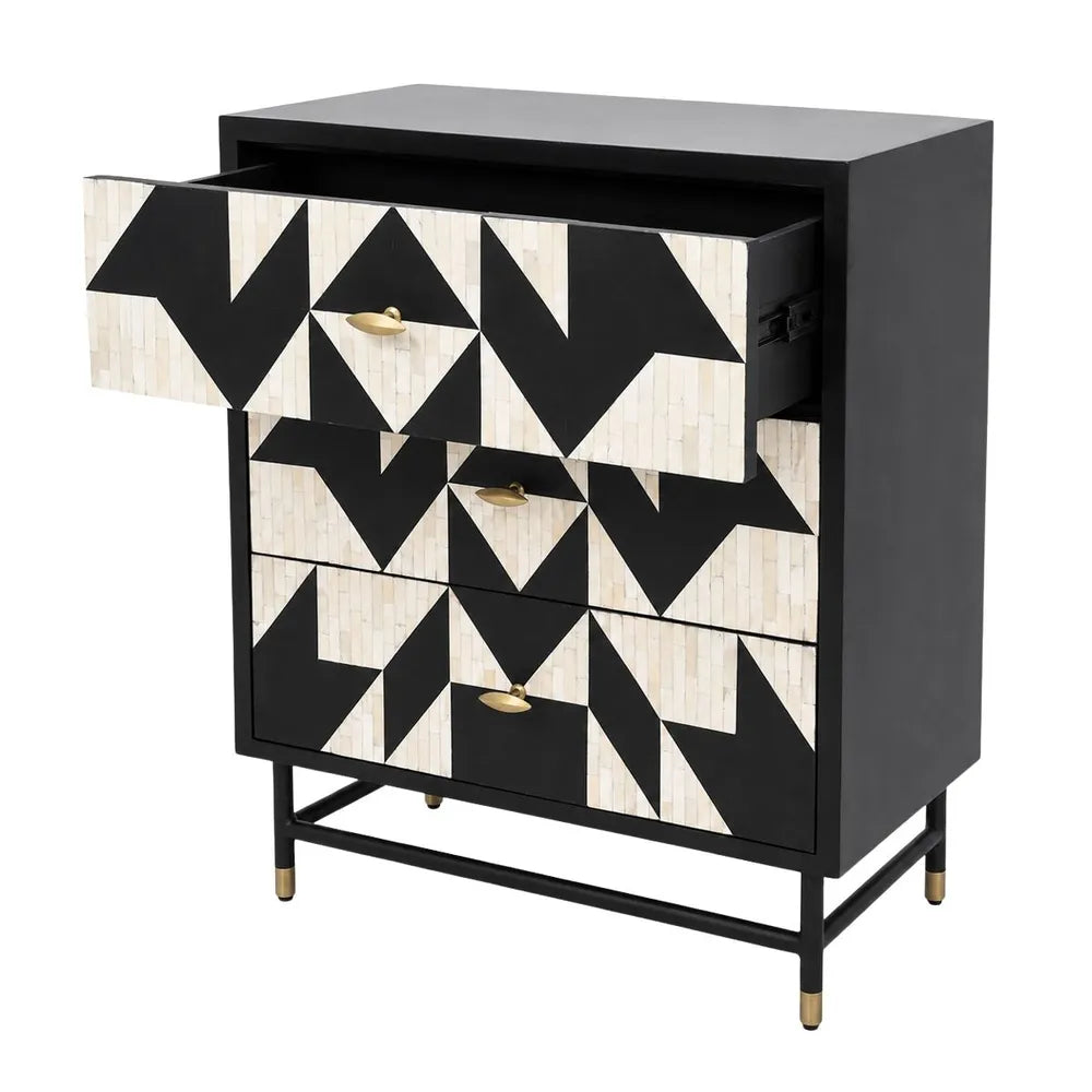 Bone Inlay 3 Drawer Chest : Arrows