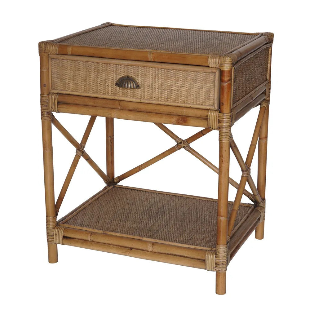 Hamptons Rattan Bedside Table