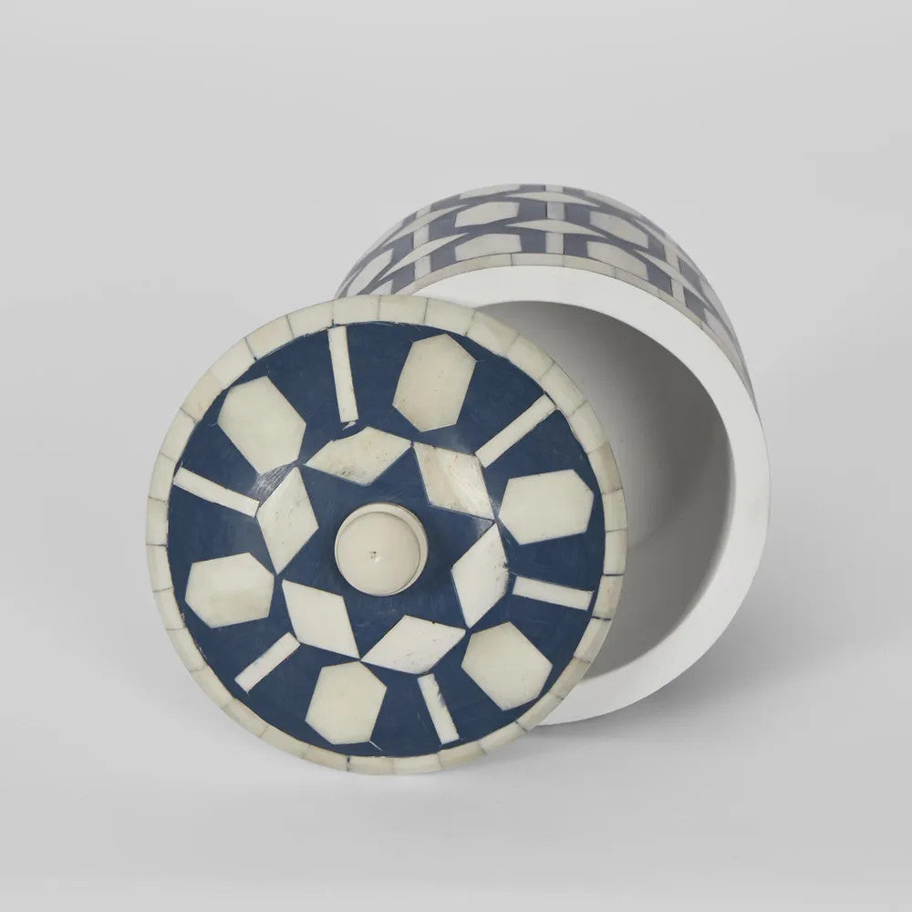 Bone Inlay Miniature Box : Navy