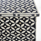 Bone Inlay Console with Ledge : Starburst : Black