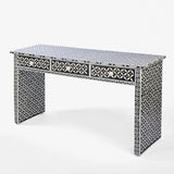 Bone Inlay Console with Ledge : Starburst : Black