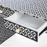 Bone Inlay Console with Ledge : Starburst : Black