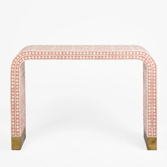 Bone Inlay Waterfall Console : Zelliges : Peach