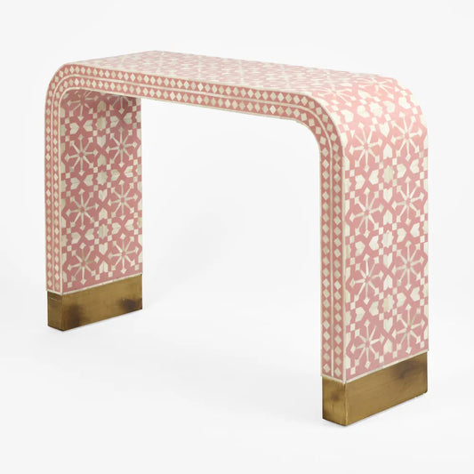 Bone Inlay Waterfall Console : Zelliges : Peach