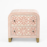 Bone Inlay 2 Drawer Waterfall Bedside : Zelliges : Peach