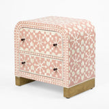 Bone Inlay 2 Drawer Waterfall Bedside : Zelliges : Peach