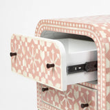 Bone Inlay 2 Drawer Waterfall Bedside : Zelliges : Peach