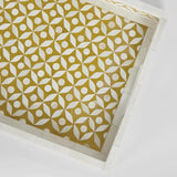 Bone Inlay Rectangular Tray : Starburst : Yellow