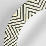 Bone Inlay Round Mirror : Zig Zag : Black