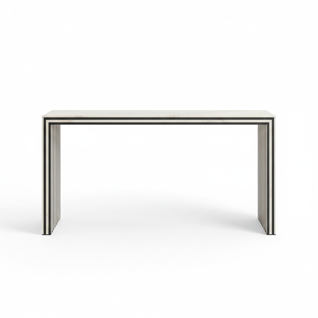 Bone Inlay Console : Stripe : Black