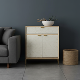 Oak & Layered Bone Cabinet