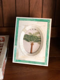 Bone Photo Frame : Green Trim