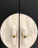 Bone Inlay Bar Cabinet :  Abstract : Black & White