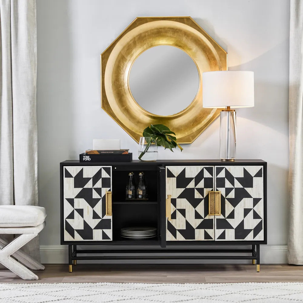 Bone Inlay Buffet : Arrows : Black & White