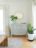 Bone Inlay French 3 Drawer Chest : Floral : Grey