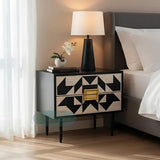 Bone Inlay 2 Drawer Bedside : Arrows