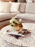 Mother of Pearl Coffee Table : Floral : White