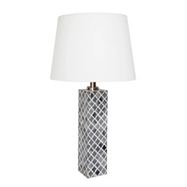 Bone Inlay Table Lamp : Moroccan : Grey