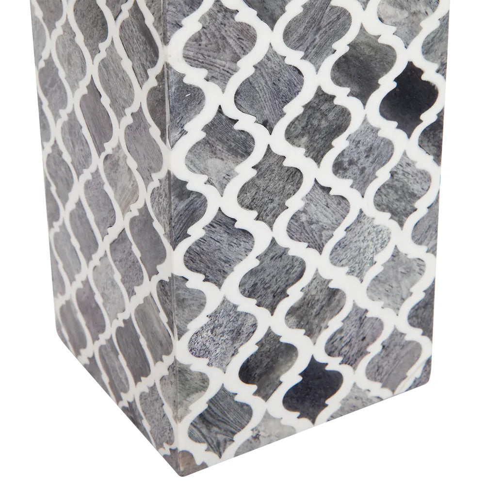 Bone Inlay Table Lamp : Moroccan : Grey