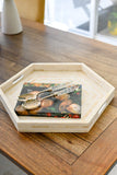 Bone Inlay Hexagon Tray : White