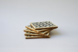 Bone Inlay Coasters (4) : Starburst : Black
