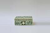 Bone Inlay Small Gift Box : Floral : Emerald Green