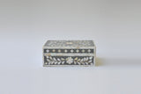 Mother of Pearl Small Gift Box : Floral : Grey