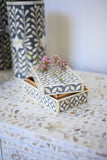 Bone Inlay Small Gift Box : Starburst : Dark Grey