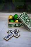 Bone Inlay Small Gift Box : Floral : Emerald Green