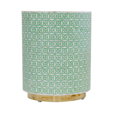 Mother of Pearl Inlay Side Table : Lady's Bedstraw : Jade Green